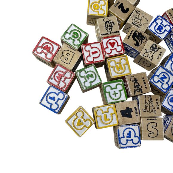 MICKEY MOUSE DISNEY 43 Pieces Wood Wooden ABC Alphabet Blocks - Picture 5 of 6